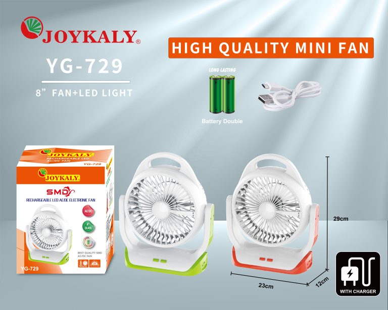 YG 729 JOYKALY Mini Rechargeable Cooling Fan